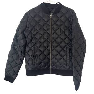 L.L.Bean‎ Black Quilted Bomber Jacket S
